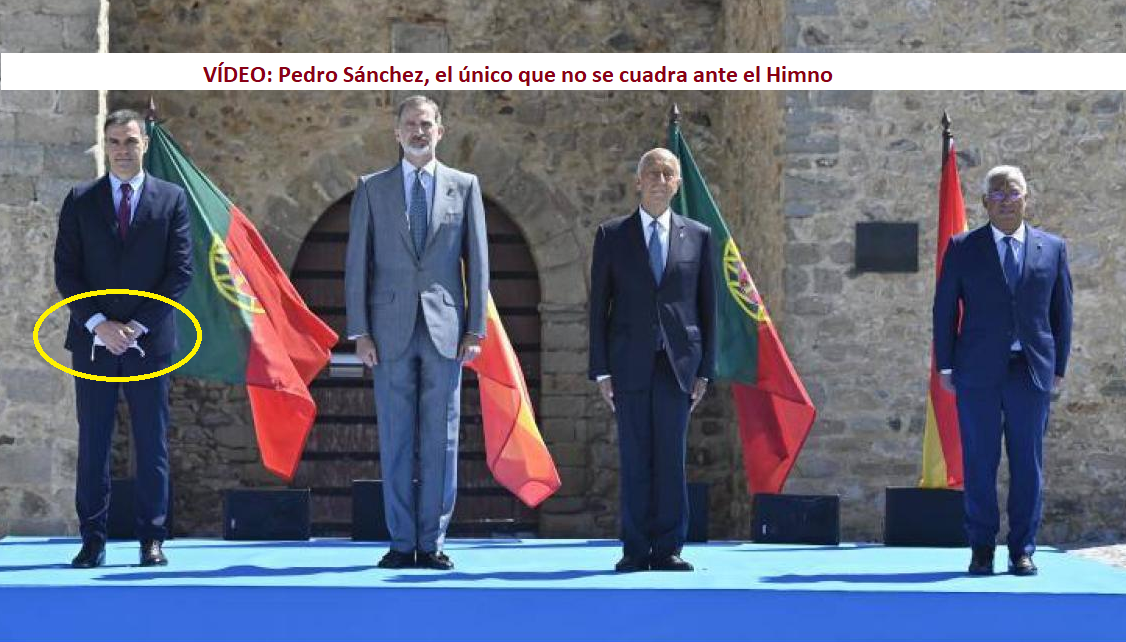 VÍDEO: Sánchez, el único líder mundial que no se cuadró ante su Himno