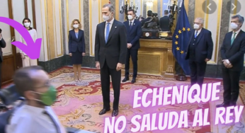VÍDEO: Echenique, el único maleducado que no saluda a Felipe VI